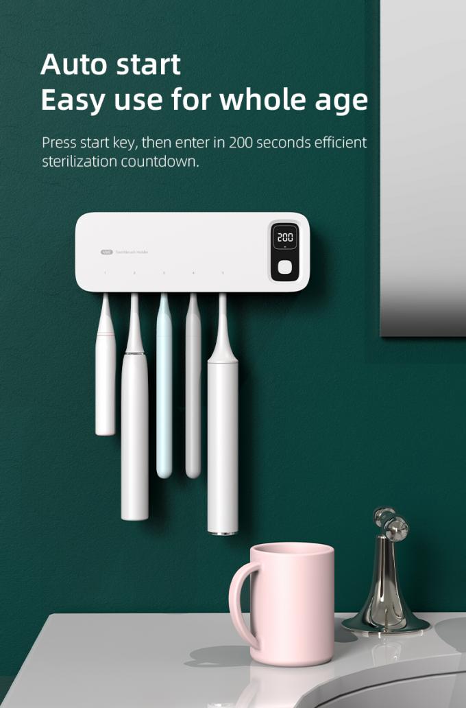 Home Battery UVC Light Sterilizer Smart Wall Mounted Toothbrush Sanitizer 5