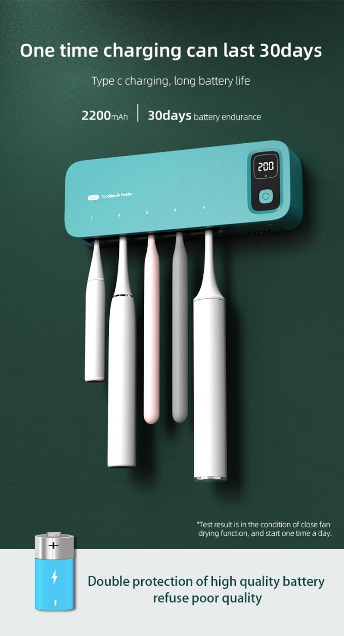 Home Battery UVC Light Sterilizer Smart Wall Mounted Toothbrush Sanitizer 8