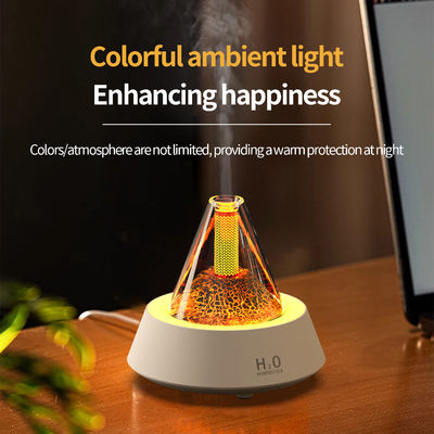 ABS Lava Aromatherapy Fire Flame Humidifier White Black Color 80ml