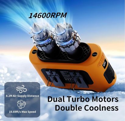 Socool Fan 14500mAh Clip Waist Fan Orange Black Adjustable Mobile Fan Type-C Power Source For Portable Cooling Solution Outdoor Tripod Fan