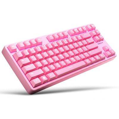 Pink Magnetic Axis Keyboard with RGB Backlighting and Double-shot Keycap Printing for Enhanced Typing Experience