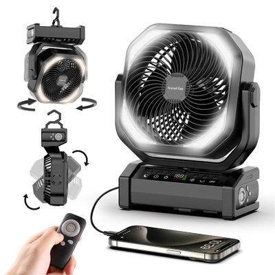 Remote Control Cordless Outdoor Fan Rechargeable 20000MAh With Led Light
