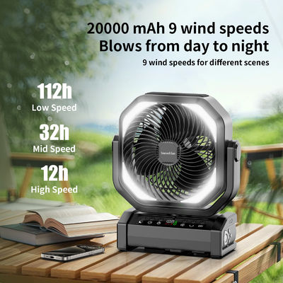Socool Fan 20000mAh 9 Speed Control Outdoor Camping Fan Portable Multifunction Emergency Power Supply fan