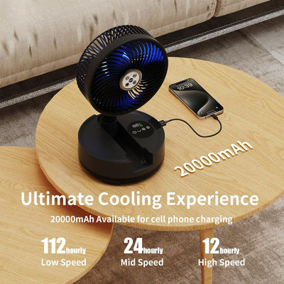 Socool Fan 20000mAh Super Wind Portable Fan Remote Control Indoor And Outdoor Camping Fan Stretchable Adjustment 9th Speed 8h Timing USB Emergency Power Supply Foldable Fan